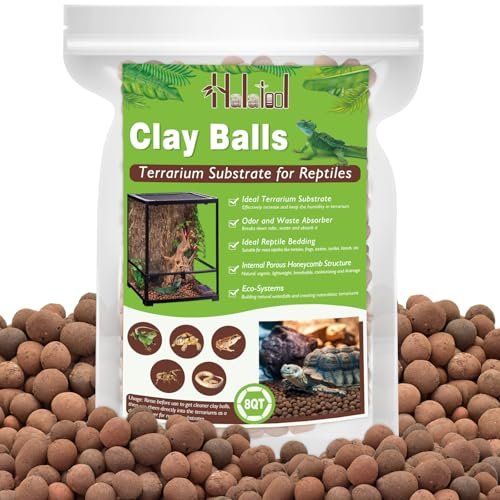 Halatool Reptile Substrate 8QT Leca Clay Pebbles Bioactive...