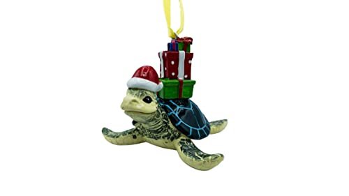 December Pets Blue Sea Turtle Beach Ocean Christmas Ornament