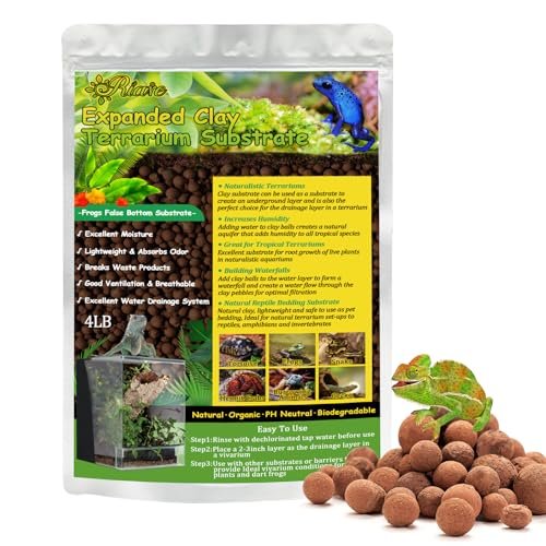 Riare 4LBS Expanded Clay Balls Terrarium Substrate for...