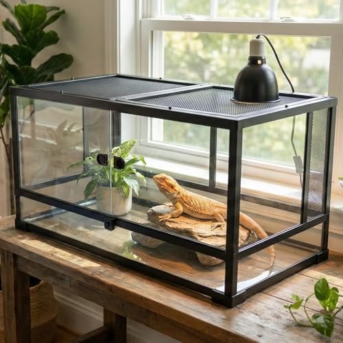 Veectgoo 40 Gallon Reptile Tank: 36x18x18 Front Opening...