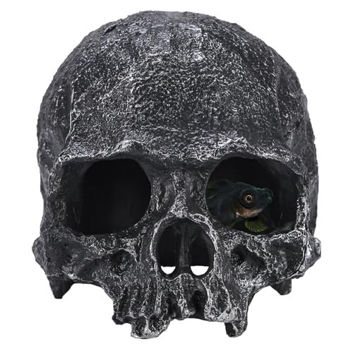 TkoYuHm Resin Reptile Hideout for Tank Realistic Skull Decor