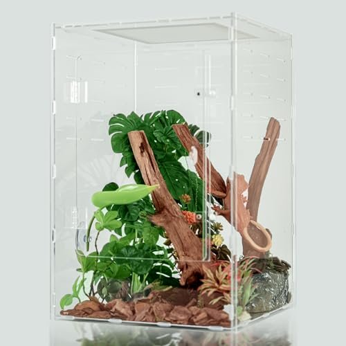 maiyuolg 12x12x18 Reptile Tank 10 Gallon – Clear Acrylic...