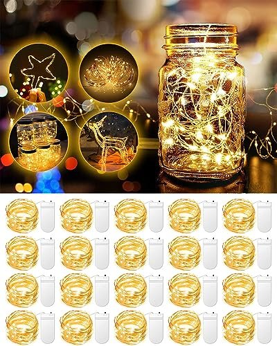 20 Pack Fairy Lights Battery Operated, 3.3ft Warm White LED
