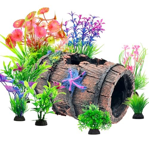 CousDUoBe Fish Broken Barrel Decor Fish Tank Betta...