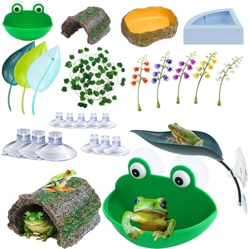 13Pcs Frogs Tank Accessories Set - Tree Frog Habitat Kit
