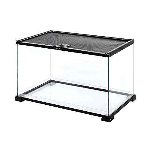 REPTI ZOO Full Glass 15 Gallon Reptile Tank with Screen