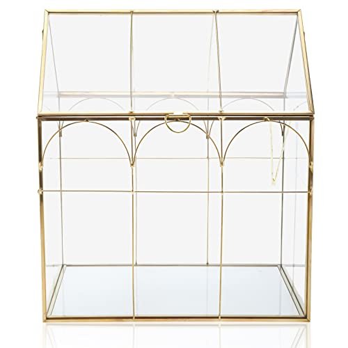 HighFree Geometric Plant Terrarium with Lid, House...