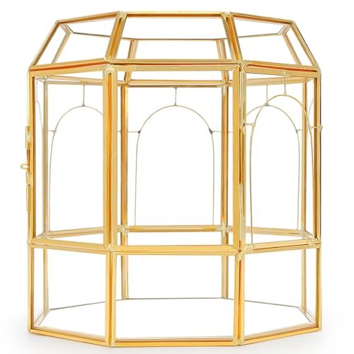 REDHUGO Large Glass Terrarium Handmade, Centerpiece Display...