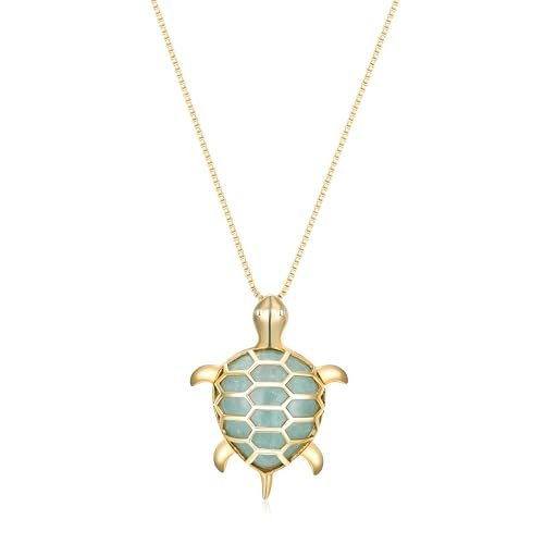 Amazon Essentials womens Yellow 18K Gold Plated Jade Turtle...