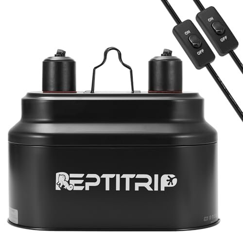 Dual Reptile Light Fixture with Switches, Reptile UVB Heat...