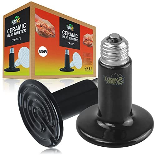 LUCKY HERP 150W Ceramic Heat Emitter, Reptile Heat Bulbs...