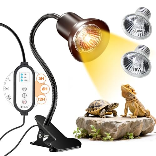 TFNN Reptile Heat Lamp, Heat Lamp with Clamp and Timer