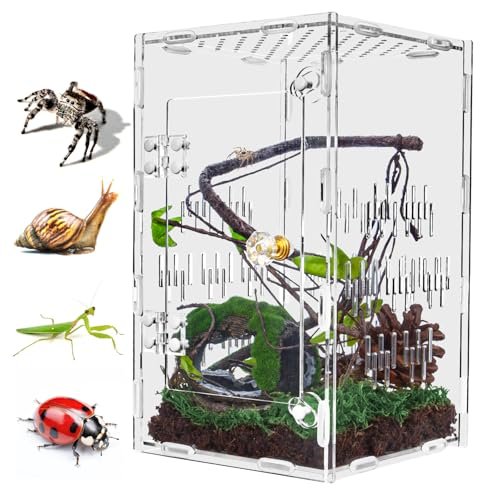 TCooSo Jumping Spider Enclosure, Large Acrylic Praying...