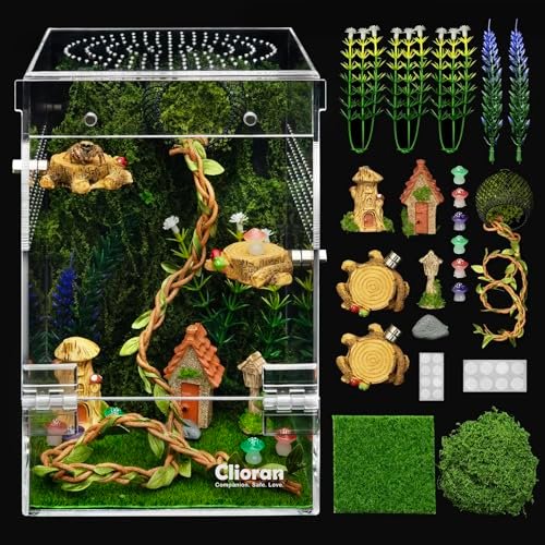 Clioran Jumping Spider Enclosure Kit,Escape Proof Reptile...