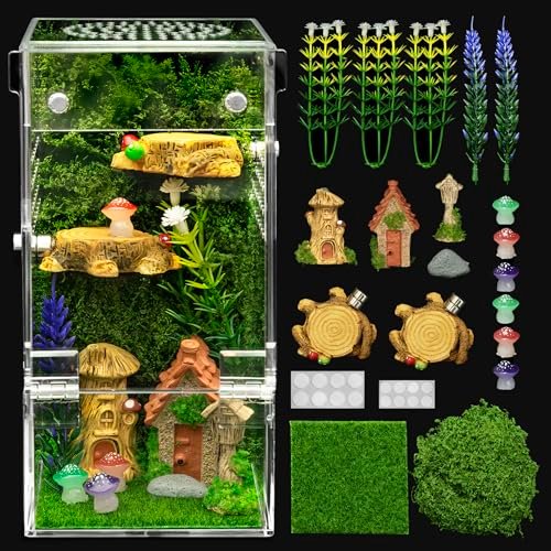 Clioran Jumping Spider Enclosure Kit,Escape Proof Reptile...