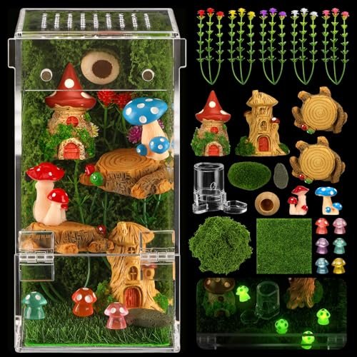 Jumping Spider Enclosure Kit Acrylic Terrarium Reptile...