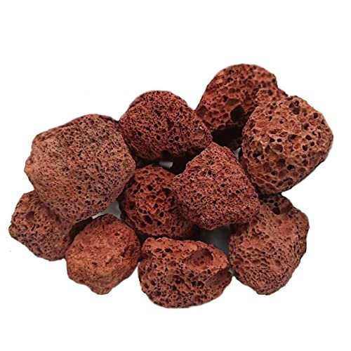 Tfwadmx 10 Pack Aquarium Red Lava Rock for Fish Tanks
