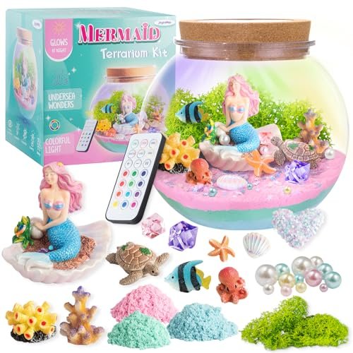 Mermaid Light-Up Terrarium Kit for Kids - LED Night Light