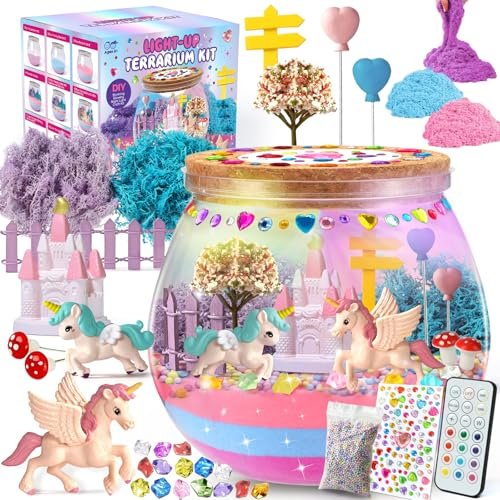 Unicorn Terrarium Crafts Kit for Kids: LED Night Light