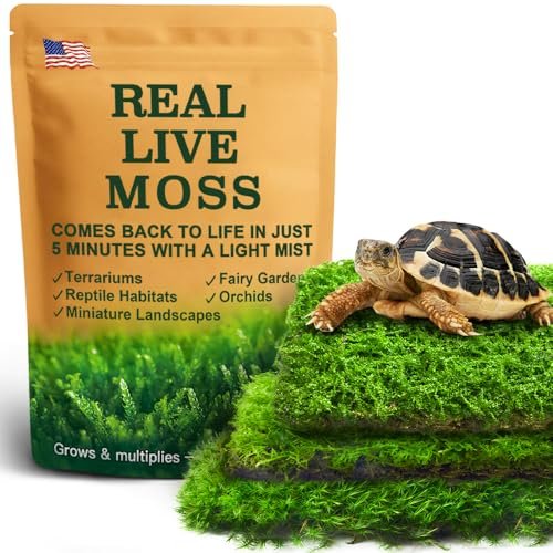 Live Moss Variety Pack for Reptiles– 3-Pack Mixed Terrarium...