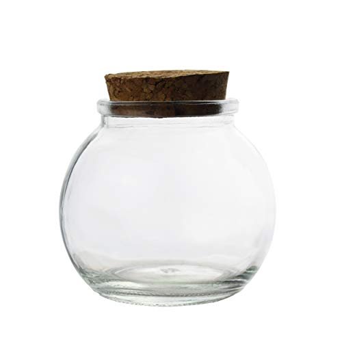 Clear Glass Bottle With Cork Stopper Assorted Shapes Bud...
