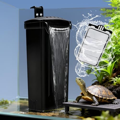 PUEUTU Small Aquarium Filter, Fish Tank Filter, Silent...