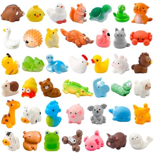 42 Pcs Mini Resin Animals 42 Styles Miniature Figurines Bulk