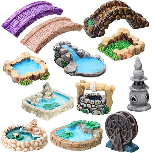 Jetec 12 Pcs Mini Fairy Garden Accessories Resin Figurines...