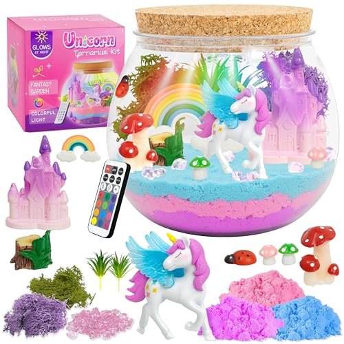 Light-Up Unicorn Terrarium Gifts, DIY Night Light Kit with...