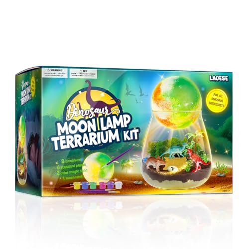 LAOESE Dinosaur Terrarium Kit for Kids - DIY Moon Lamp