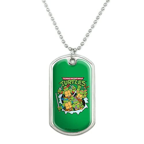 Teenage Mutant Ninja Turtles Group Retro Military Dog Tag...