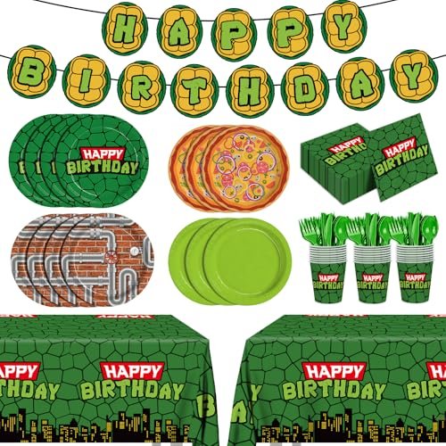 171pcs Turtle Plates Napkins Birthday Party Decorations...
