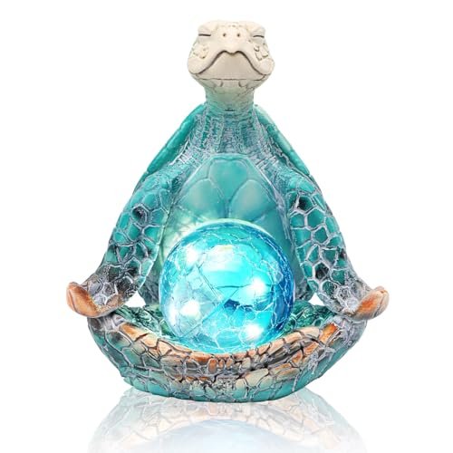JJALIGHTS 6.3 ' Solar Garden Decor - Yoga Sea Turtle