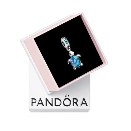 PANDORA Murano Glass Blue Sea Turtle Dangle Charm