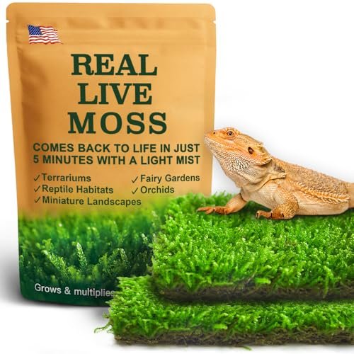 LUCKYRUNES Live Moss for Reptiles - Terrarium Habitat...