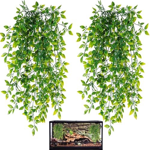 HERCOCCI Reptile Plants, 2 Pack Terrarium Hanging Suction...