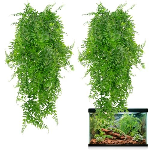 RAINFLOW 2PCS Reptile Plants for Terrarium - Hanging Boston...