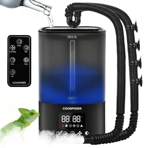 Coospider Reptile Fogger Terrariums Humidifier, Top Fill...