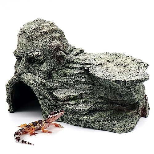 Reptile Rock Basking Platform, Gecko Hide Cave for Small...