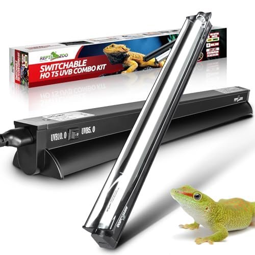 REPTI ZOO Switchable UVB Light for Reptiles, 24W T5 Kit