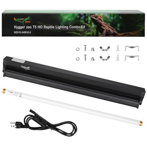 T5 UVB Reptile Light Fixture HO UVB Bulb Combo Kit