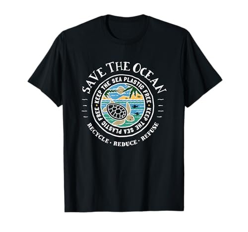 Save The Ocean Keep The Sea Plastic Free Turtle T-Shirt