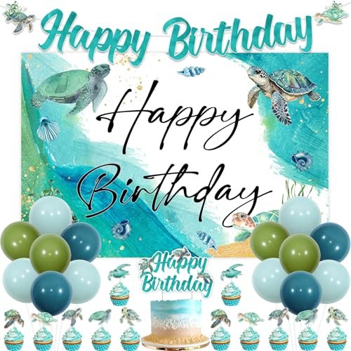 JOYMEMO Sea Turtle Birthday Theme Party Decorations,...