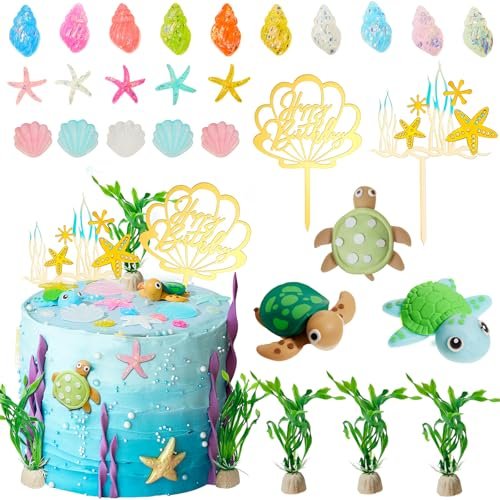 Taiyin 28 Pieces Under the Sea Cake Decoration Set