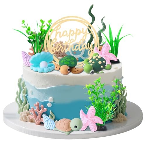 Turtle Cake Topper Turtle Birthday Decorations Sea Turtle...