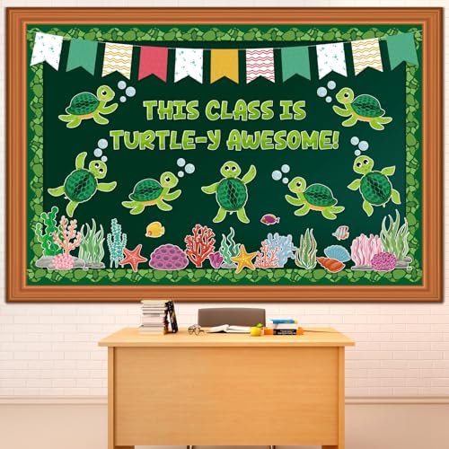 Pajean 99 Pcs 3D Sea Turtle Bulletin Board Decoration Sets