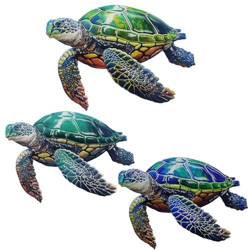 John's Studio 3Pcs Metal Turtle Sea Wall Outdoor Art Decor