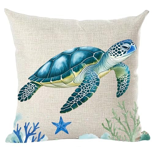 Ramirar Ink Oil Painting Watercolor Blue Green Sea Turtle...
