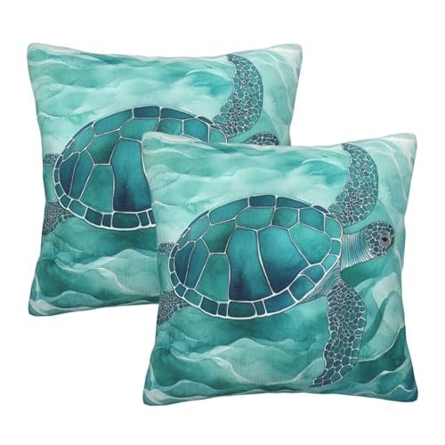 Yopiiefa Sea Turtle Throw Pillow Covers 18x18 Set of 2