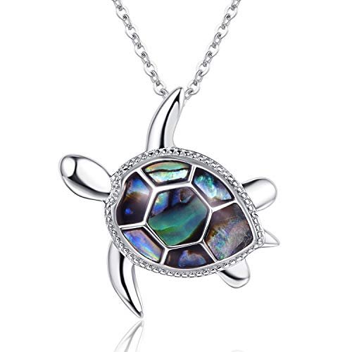 PRAYMOS Sea Turtle Necklace for Women Sterling Silver...